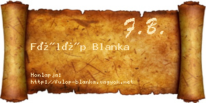 Fülöp Blanka névjegykártya