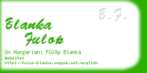 blanka fulop business card